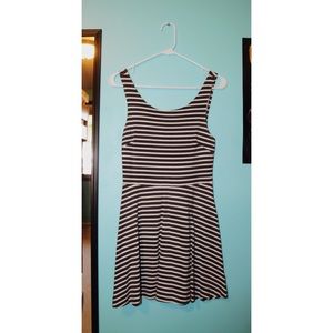 Dark gray and white stripped sundress